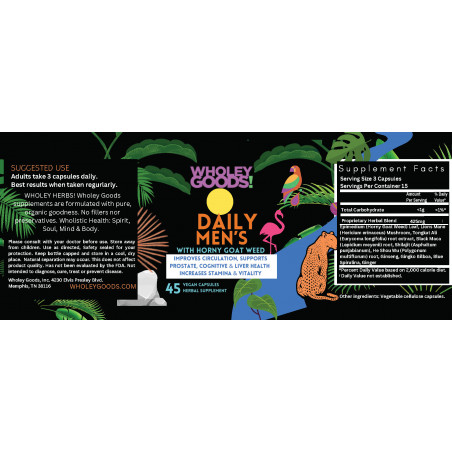 6 x 2.5  Daily Men's capsules label