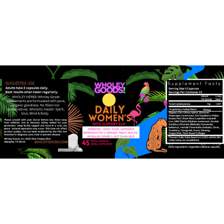 6 x 2.5  Daily Women's capsules label
