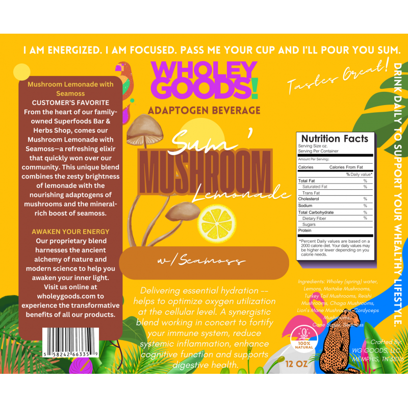 6 x 5  Wholey Goods Colorful Juice Mushroom Lemonade
