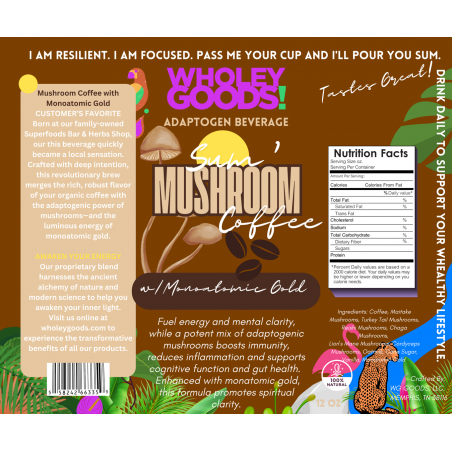 6 x 5  Wholey Goods Colorful Juice Mushroom Coffee
