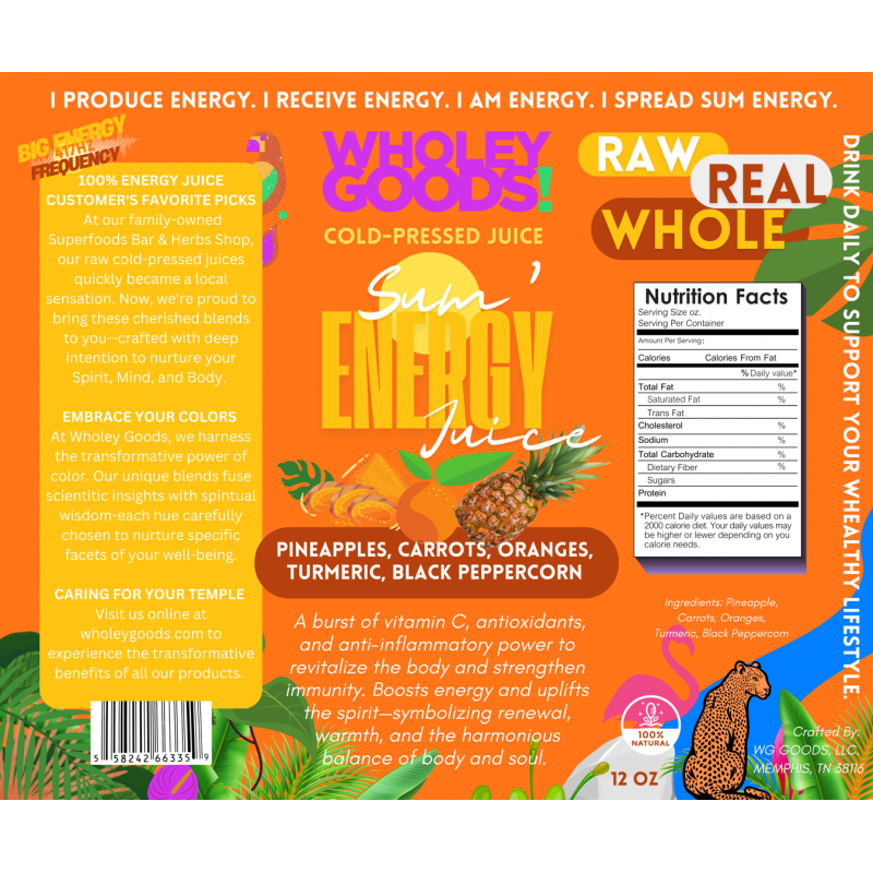 6 x 5  Wholey Goods Colorful Juice Energy