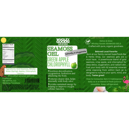 7 x 3 Wholey Goods Seamoss Green Apple