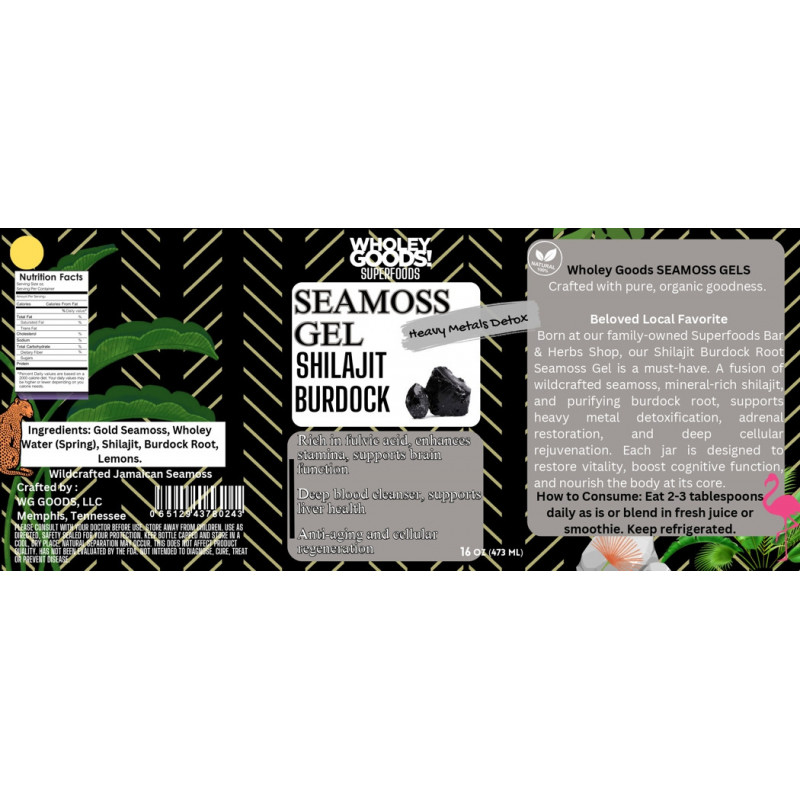 Qty- 14    7 x 3 Wholey Goods Seamoss Shilajit Burdock
