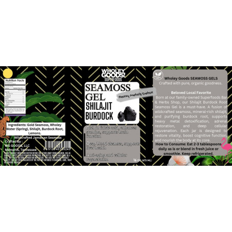 Qty- 14    7 x 3 Wholey Goods Seamoss Shilajit Burdock