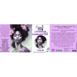 6 x 2.19 Lavendar Cannabis Tea bottle label